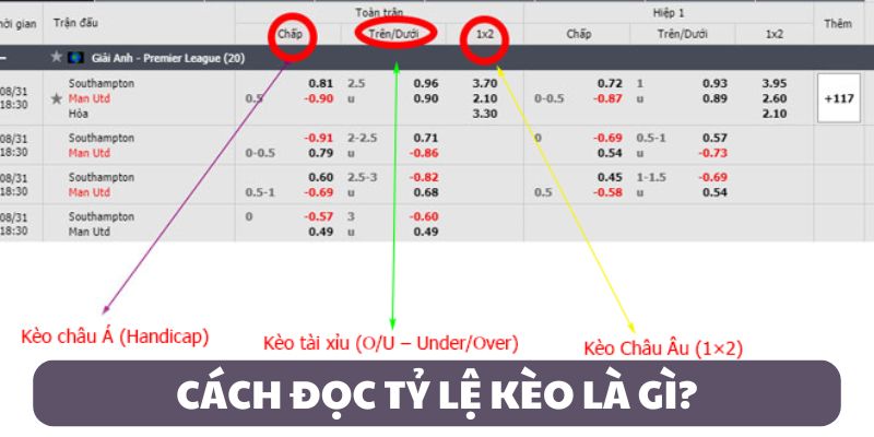 Định nghĩa về cách đọc tỷ lệ kèo